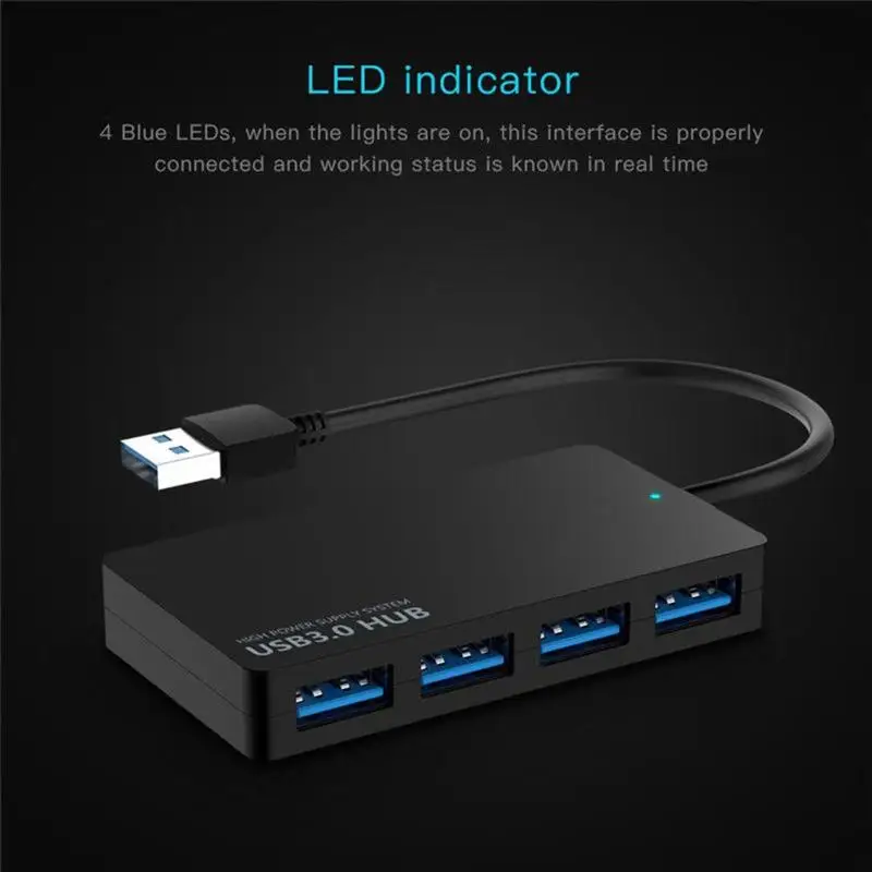 4 скоростных порта USB3.0 мульти концентратор разветвитель расширения ПК кабель ноутбука адаптер-кабель R0A1