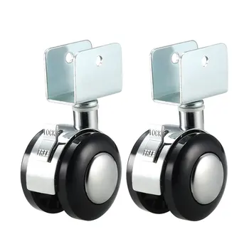 

uxcell 2 Inch Swivel Caster Wheels 20mm U-Bracket Caster Twin Wheel with Brake , 2pcs