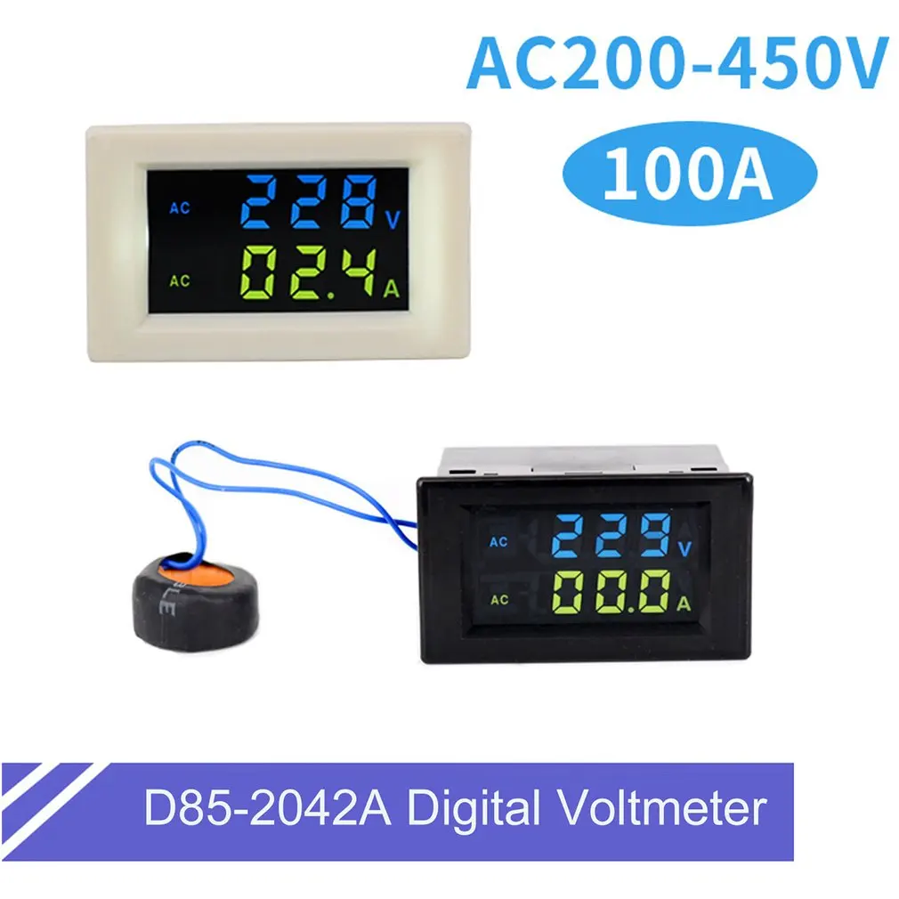 D85-2042A цифровые измерители напряжения переменного тока 100A 80~ 500 в вольтметр амперметр тока Ампер вольт метр ЖК-панель монитор 110 в 250 в 380 В