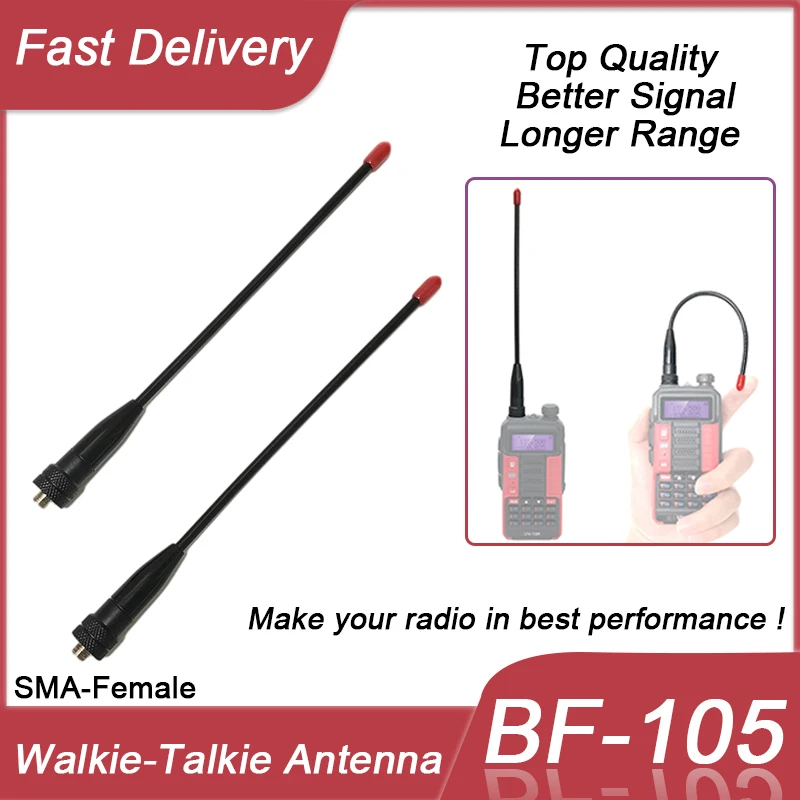 

BF-105 SMA Female SMA-F Walkie-Talkie Antenna VHF/UHF Dual Band Tri-Band For BAOFENG UV 5R BF-888S UV-82 UV-10R X3 PLUS S56 Max