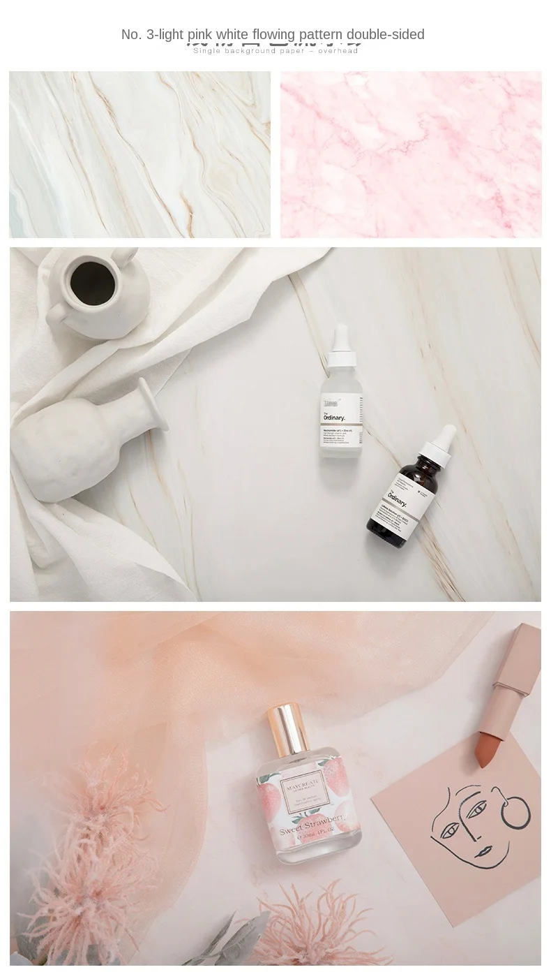 57*87cm Photography Backdrops Marble Wood Grain 2 Sided Waterproof Backgroud Cosmetics Photo Background for Studio Photo