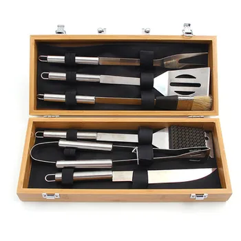 

High quality Outdoor Portable BBQ Tool Set Boxed Camping BBQ Combined Tool 6 Pieces Manufacturers