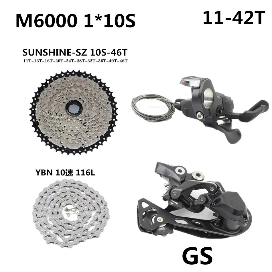 M6000/M610/M615 10 Geschwindigkeit Schalthebel+ Schaltwerke+ 42T 46T 50T SONNENSCHEIN Cassette 10 GESCHWINDIGKEIT Kett