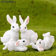 ZOTOONE Family Couples Rabbit Diy Resin Home Easter Decoration Gift for Child DIY Party Decoration Micro Landscape Accessories G