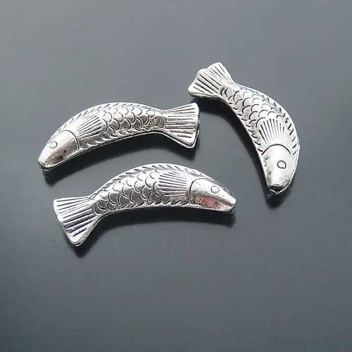 

(C038)10 pieces 35x10mm Antique Silver Zinc Alloy Arcuated Fish Tube Diy Jewelry Findings Accessories Wholesale