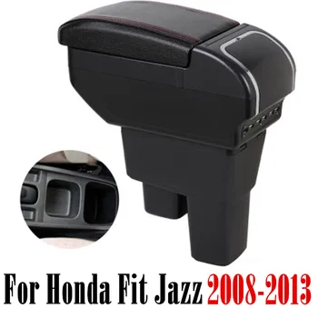 

Armrest For Honda Fit Jazz 2008-2013 Dual Layer Large Space Center Console Storage Box with Cup holder USB Charging decoration a