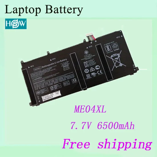 Горячая Распродажа, черный аккумулятор 7,7 V 6500mAh для ноутбука hp ME04XL Elite x2 1013 G3(2TT15EA), Elite x2 1013 G3(2TT18EA), аккумулятор