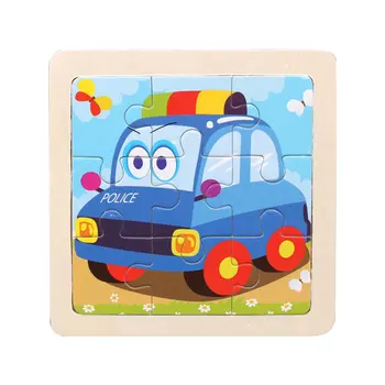 

Mini Size Kids Toy Wood Puzzle Wooden 3D Puzzle Jigsaw For Children Baby Cartoon Animal Traffic Puzzles Educational Toy