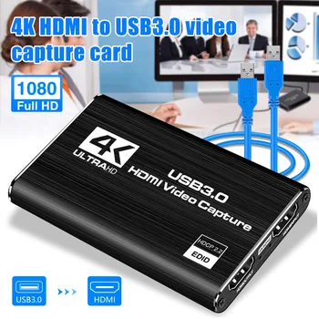 

Audio Video Capture Card HDMI USB3.0 4K 1080P 60fps Portable Video Converter for Game Streaming Recording KQS8