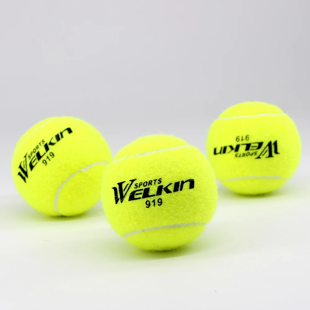 12pcs/Lot High Quality Elasticity Tennis Ball for Training Sport Rubber Woolen Tennis Balls for tennis practice with free Bag