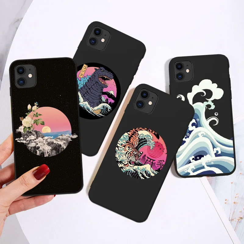 Волнистый чехол для телефона iphone 12 11 Pro Max 7 8 6s Plus SE 2020 X XR XS Nippon рисунок береговой