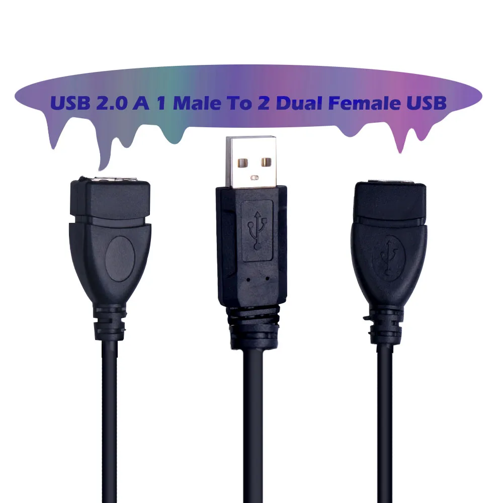 USB 2 0 A 1 штекер на двойных гнезда Y разветвитель передача данных Кабель питания
