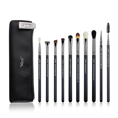 Eye Makeup Brushes Set Professional Eyeshadow Blending Eyeliner Lash Eyebrow Brush Kits Synthetic Hair Cosmetics Bag