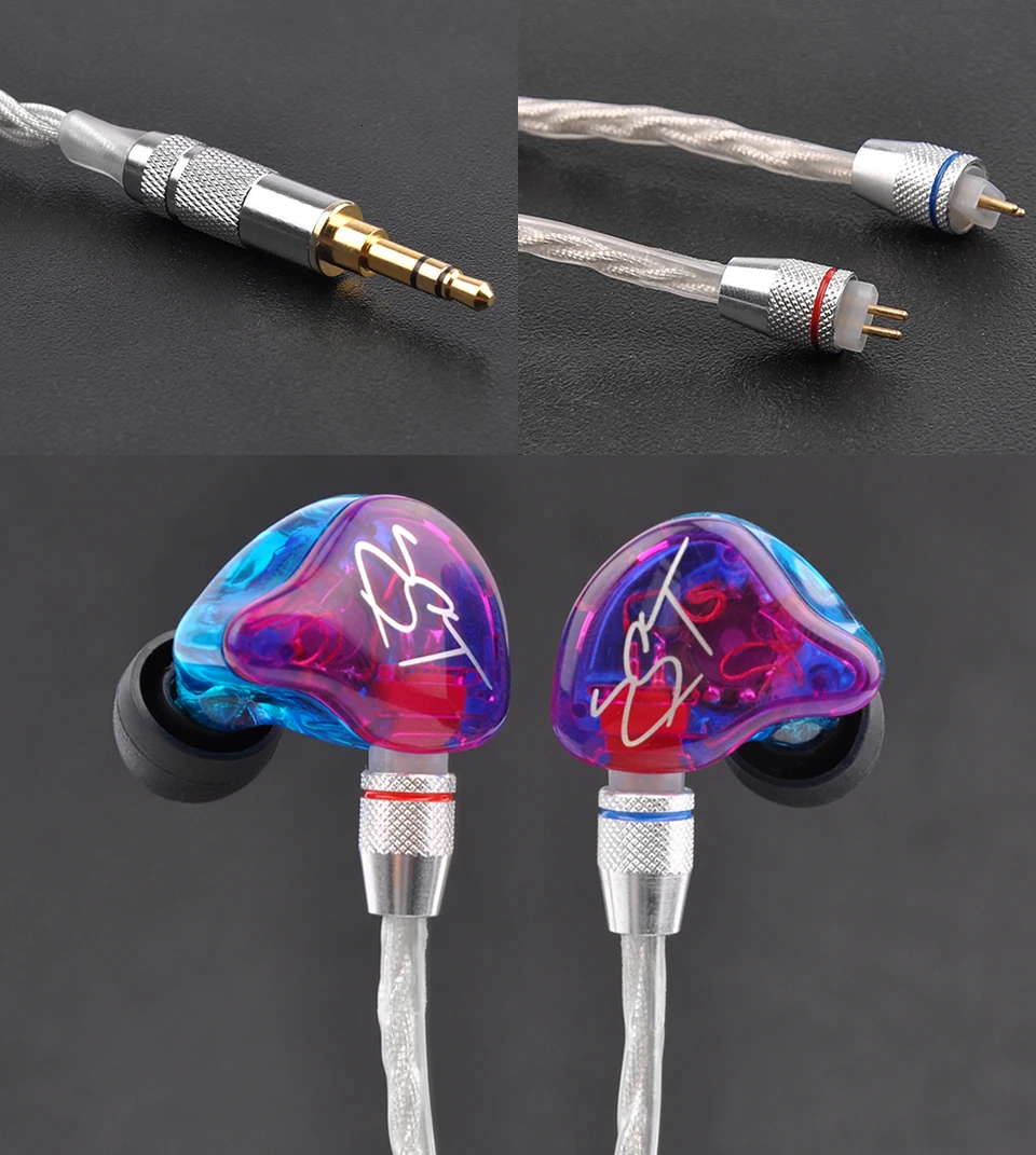 KZ AS10 KZ ZS10 ZST/ES3/BA10 выделенный кабель 2pin 0,75 мм разъем Модернизированный посеребренный кабель используется для KZ ZS10/ZSR/ZSN KZ ES4