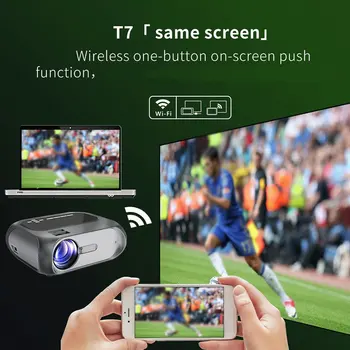 

Portable T7 Interface Large-Caliber Lens Home Led Mini High-Brightness High-Definition Projector Same Screen Version