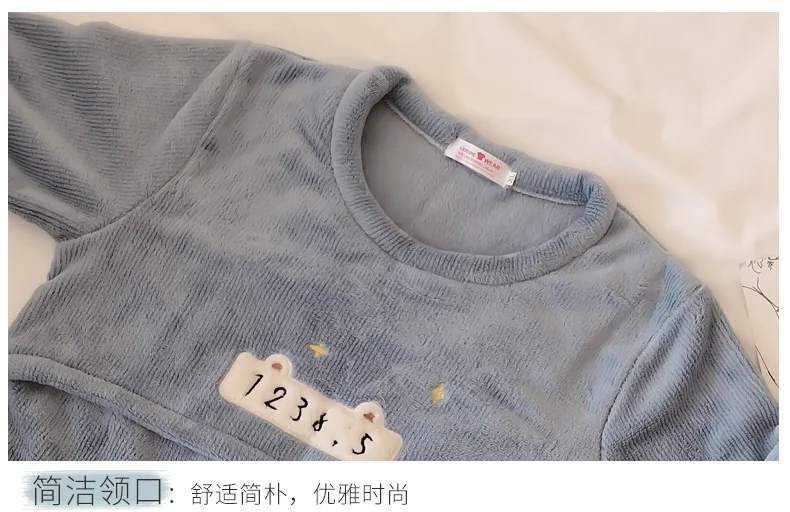 RN-9 Winter Cartoon Coral Fleece Maternity Cothing Womens Flannel Nightwear Pregnant Pajamas Sets Nursing Sleepwear Suit