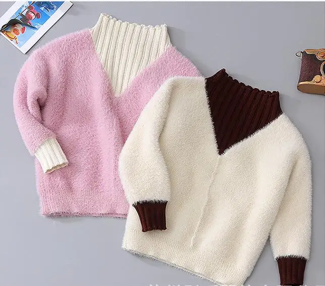 Г. Осенняя детская одежда свитера для девочек Хлопковый вязаный пуловер с длинными рукавами для маленьких девочек, свитер для девочек, Детский свитер с круглым вырезом