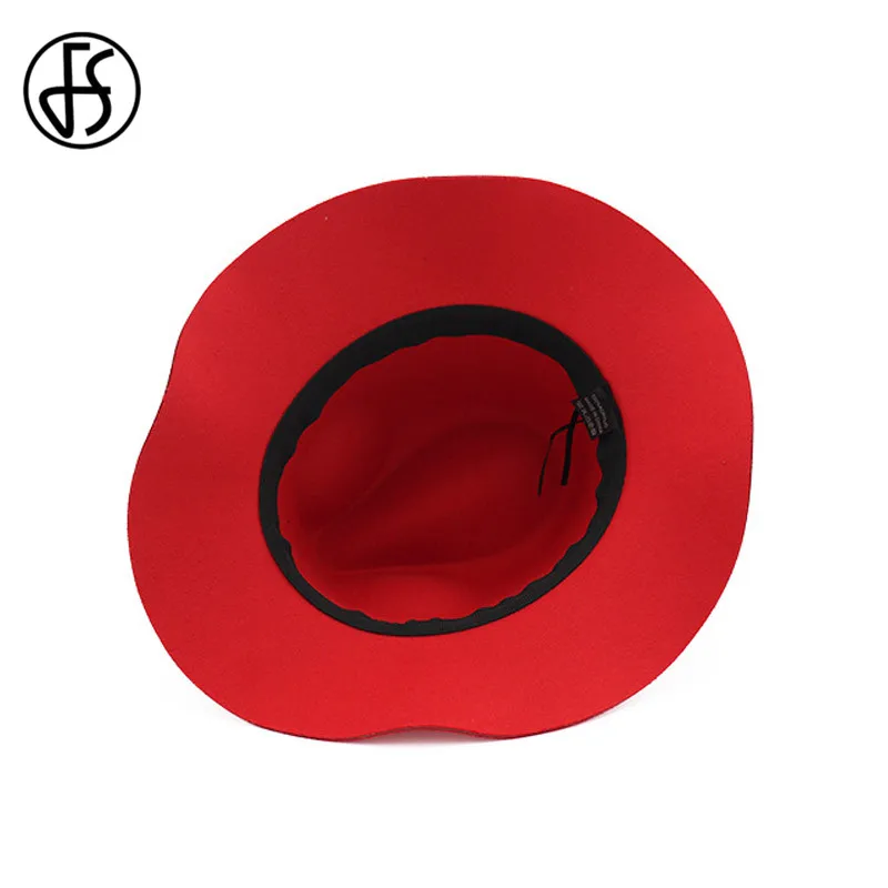 FS Осенняя джазовая шляпа для мужчин и женщин Зимняя шерстяная фетровая шляпа черного цвета хаки фетровые шляпы-котелки дамские уличные винтажные Sombrero