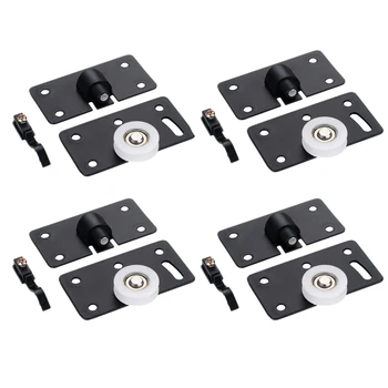 

4Pcs/Set Iron Wardrobe Door Wheel Cabinet Wheel Cabinet Sliding Door Roller Set Drawer Door Pulley 3.3X1.8X0.1inch