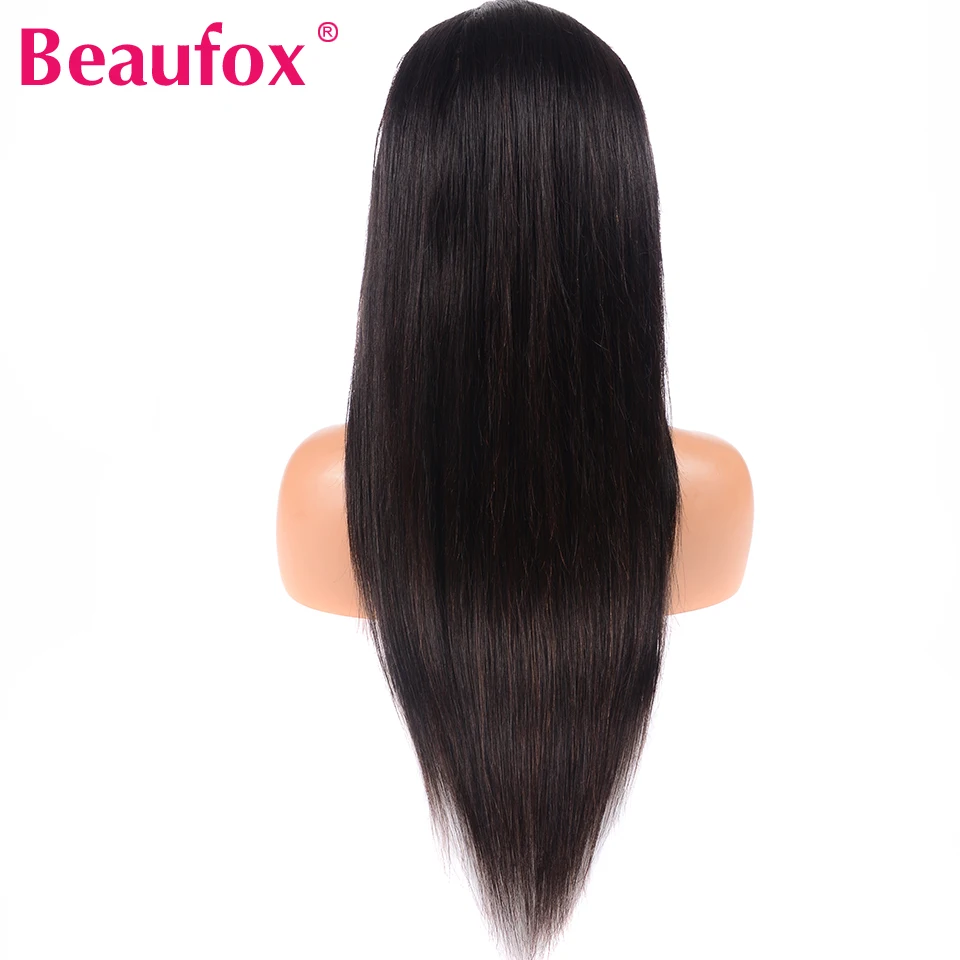 Beaufox 360 парик с фронтальной шнуровкой малазийские прямые фронтальные человеческие волосы парики предварительно выщипанные 360 фронтальный парик с детскими волосами 150% Remy
