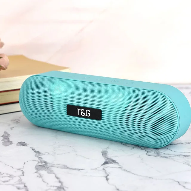 TG светодиодный Bluetooth открытый динамик металлический портативный супер бас беспроводной мини Колонка bluetooth громкий динамик Поддержка FM TFCard - Цвет: Золотой