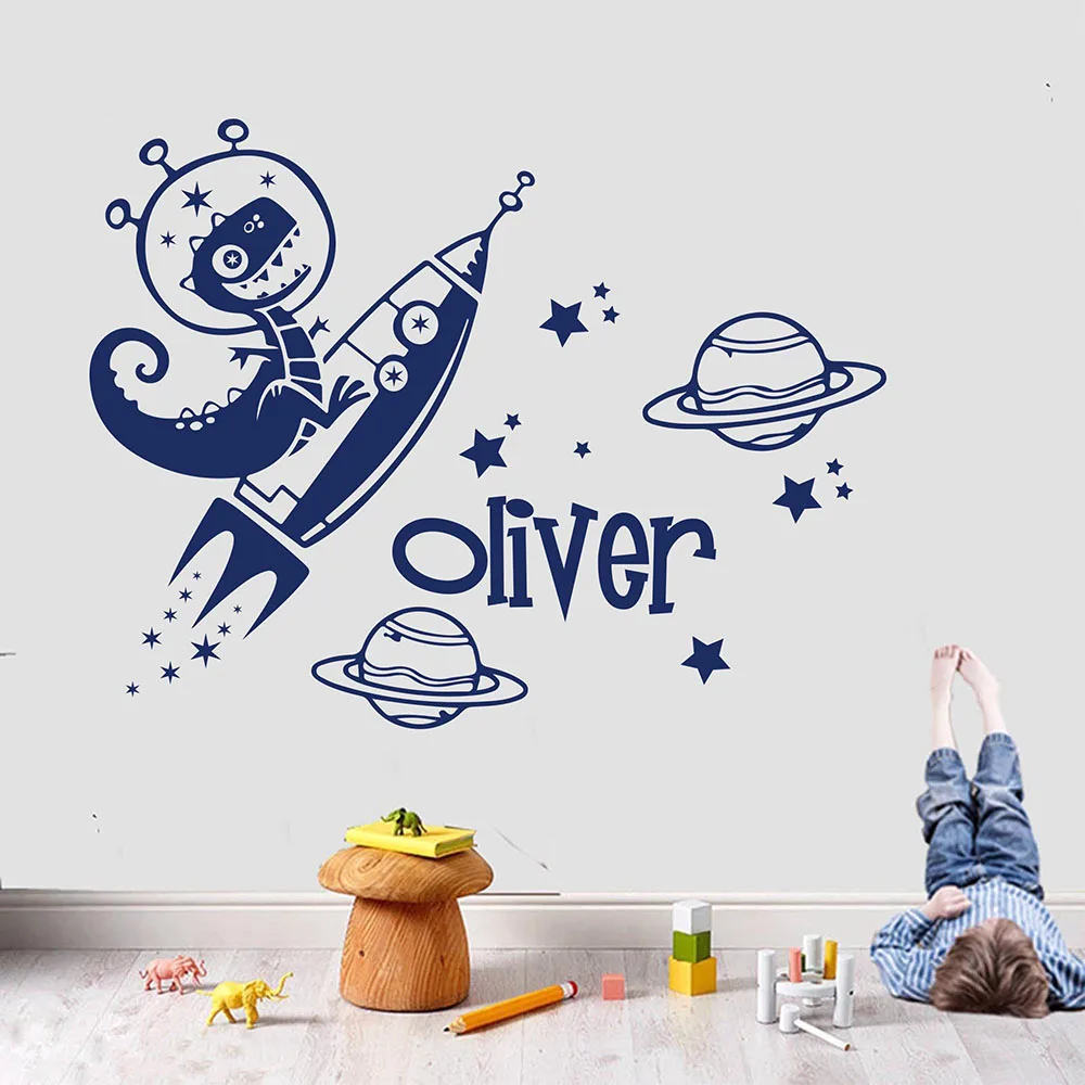 Flying Rocket Chalkboard Wall Decal