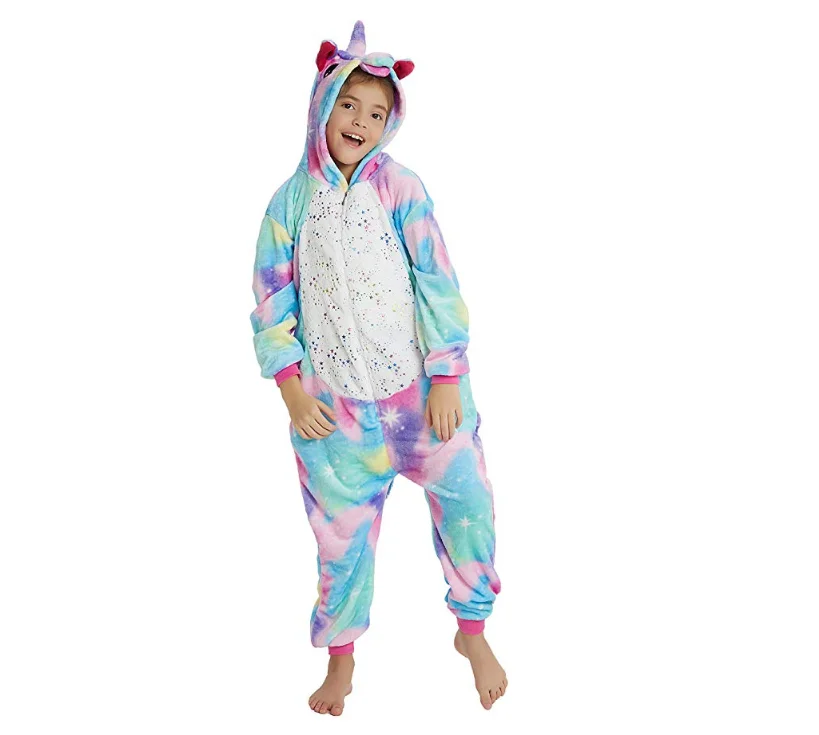 Детские пижамы маскарадный костюм девочки мальчик Мягкий комбинезон на Хэллоуин зимняя одежда для сна Беззубик snorlax hamtaro nunu панда Единорог 11,11 распродажа - Цвет: unicorn 3
