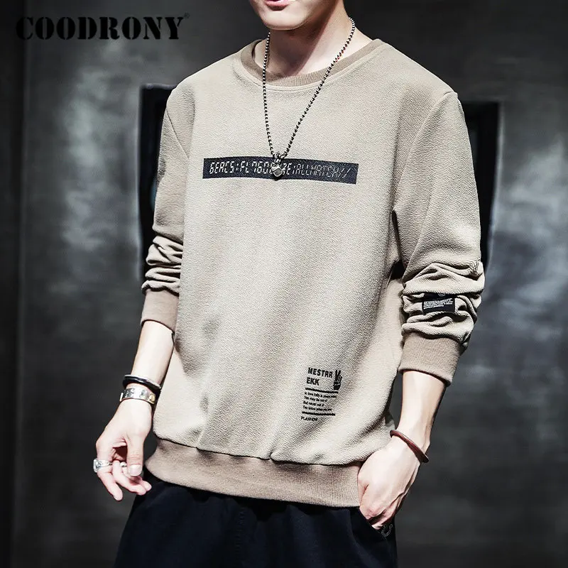 Хаки Бренд COODRONY, мужские толстовки с капюшоном, уличная мода, флисовый пуловер с капюшоном, мужская осенне-зимняя Повседневная Толстовка в стиле хип-хоп, мужские топы 94012 - Цвет: Хаки