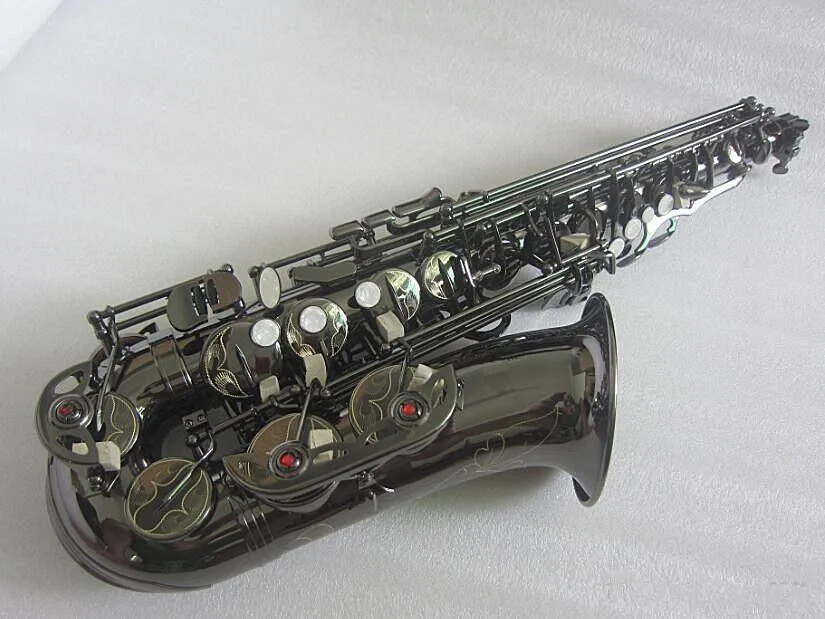 Высококачественный альт-саксофон, черный, никель Eb alto sax профессиональные музыкальные инструменты саксофон мундштук и чехол