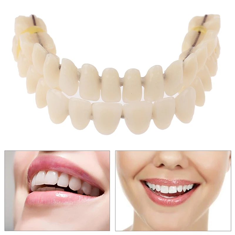 

Resin Teeth Denture Upper Lower A2 28Pcs / Set Artificial Contoured Denture Tool