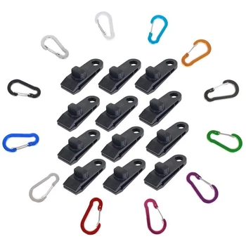 

24 Pcs Tarp Clips&Buckle,Heavy Duty Multi-Purpose Thumb Screw Strong Lock Grip Tent Clamps