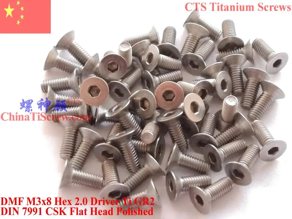 DIN 7991 титановый винт M3x4 M3x5 M3x6 M3x7 M3x8 M3x10 M3x12 M3x14 плоская головка шестигранник 2 0
