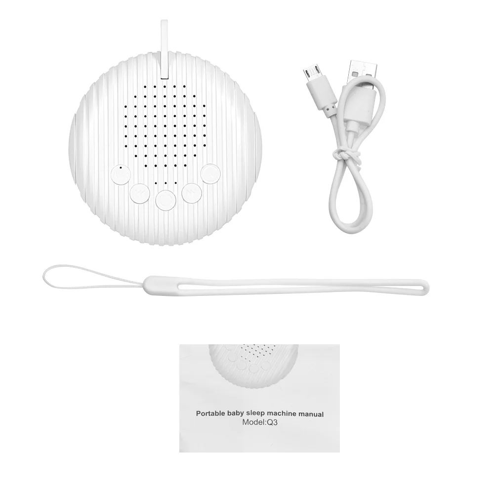 Macchina per il sonno portatile del bambino con rumore bianco, 10 suoni rilassanti, volume regolabile, batteria ricaricabile integrata, USB_voghion.com