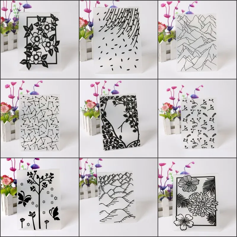 

New Arrival Plastic Embossing Folder Template Fondant Cake Decorating Mould DIY Scrapbook Paper Card Making Craft Stencils Gift