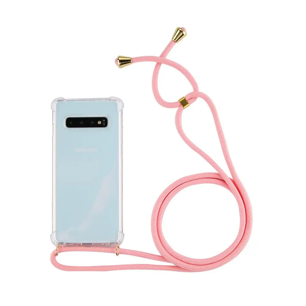 2020 Cord Lanyards Phone Case For Samsung S10E S10 Plus Note 8 9 Soft Cover For Samsung Note 10 Plus Shockproof Shell Cover cute samsung cases Cases For Samsung