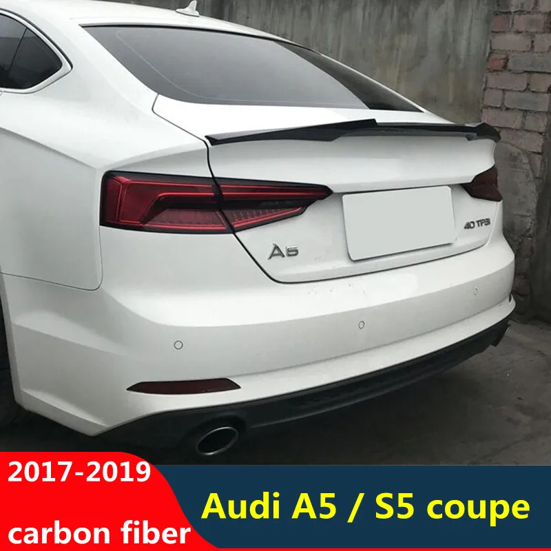 2 Двери Седан спойлер A5/S5 высокое качество карбоновое волокно хвост плавник спойлер 17 18 19 для Audi A5/S5 купе задняя губа фиксированное крыло