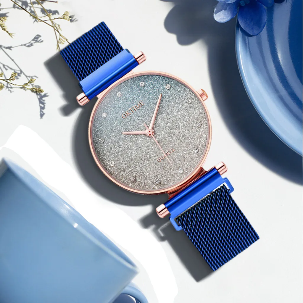 Reloj mujer модные женские часы небесные часы с магнитным ремешком женские кварцевые наручные часы с бриллиантами bayan kol saati