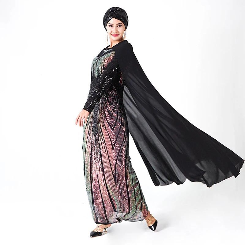 Party Sequin Dubai Abaya Turkish Dresses Hijab Muslim Dress Islam Clothing Abayas For Women Caftan Kaftan Robe Musulmane Femme