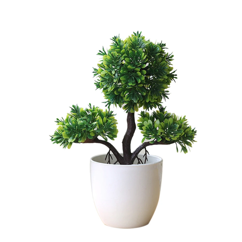 Home Decor 1PC Welcoming Pine Bonsai Simulation Decorative flowers and Wreaths Artificial Flowers Fake Green Pot Plants