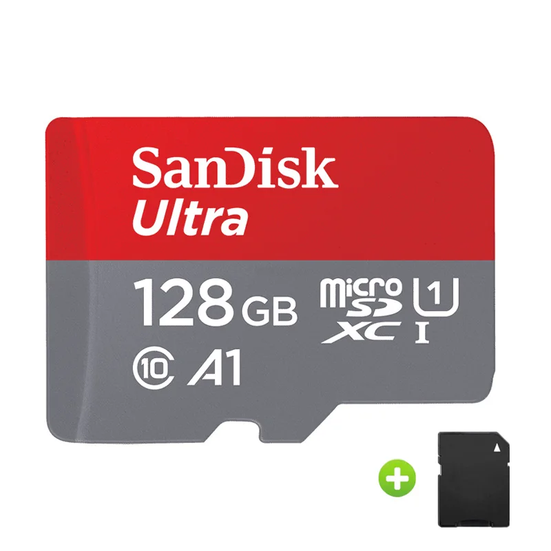 SanDisk Micro SD A1 слот для карт памяти 64 ГБ 128 ГБ 256 ГБ 4K C10 98 МБ/с. для ноутбука - Емкость: 128GB-Adapter