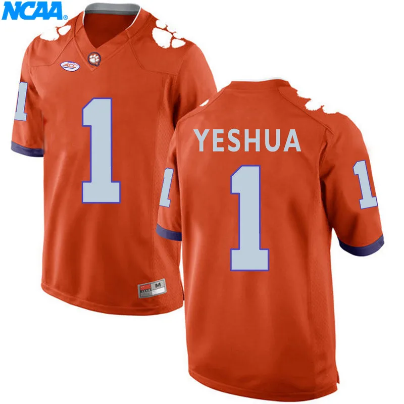 Новое поступление высокое качество Clemson Tigers YESHUA#1 Duke CARTER JR.#34 футболка колледжа Джерси S-XXXL - Цвет: 1