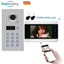 Doornanny Smart Video Call Access Control System Video Intercom With Lock Password/RFID Card Lock Via Tuya Smart For Android IOS