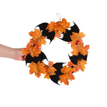

Halloween Decoration Bat Garland Pendant Party Decorations Window And Door Hanging Maple Vine Ring Pendant