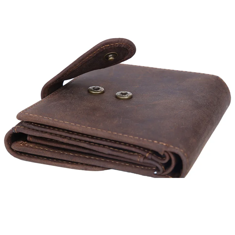 Tiding New Genuine Leather Men's Wallet with Coin Bag Zipper Small Money Clip Wallet Design Dollar Slim Purse Money Purses 6236