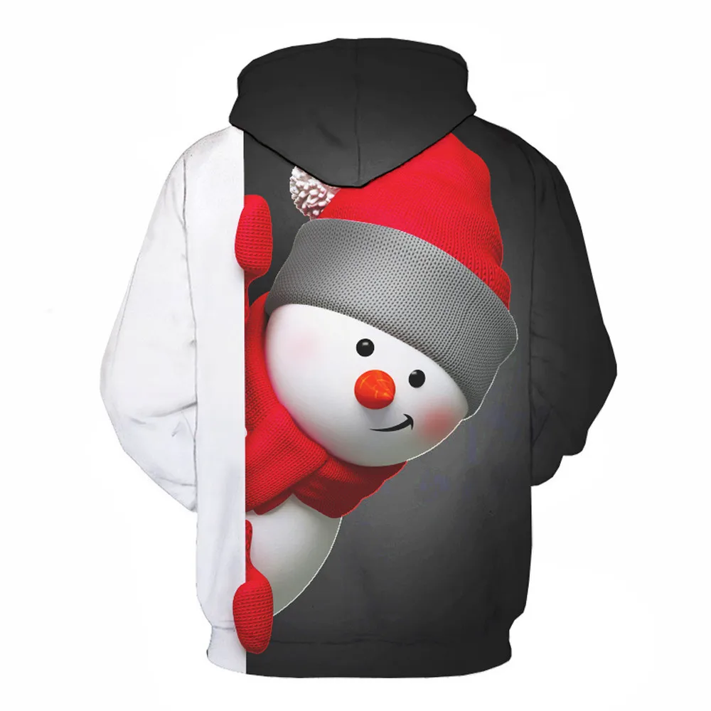 Mens 3D Printed Top Oversize Sweatshirts Pullover Mens Christmas Lover Snowmen Party Long Sleeve Hoodie Tops kawaii clothes
