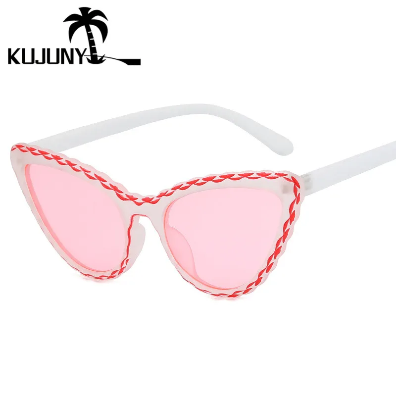 

KUJUNY Fashion Cat Eyes Sunglasses Women's Brand Designer Sun Glasses Ladies Personality Street Shoot Outdoor Sunshade Eyewears