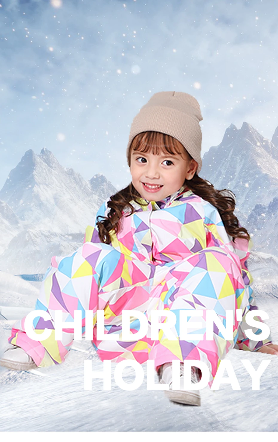 Детский лыжный костюм для девочек Водонепроницаемая Лыжная куртка зимние штаны теплая зимняя верхняя одежда с капюшоном для девочек, костюм