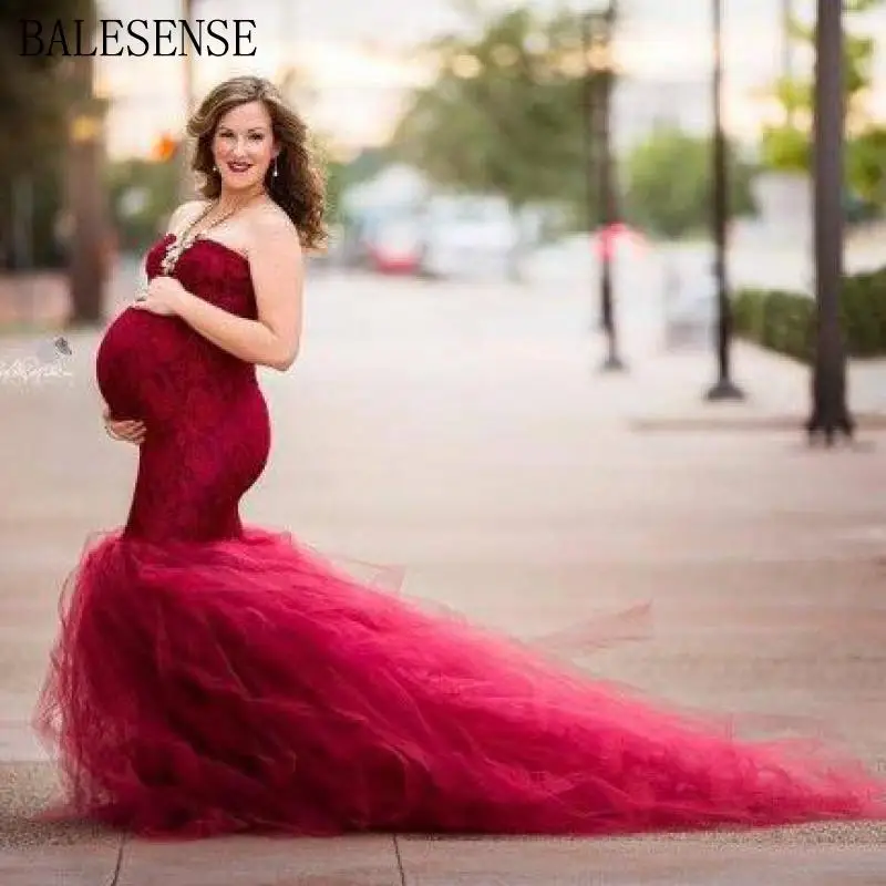 Сексуальные платья без Плеч для фотосъемки беременных кружевное Сетчатое платье