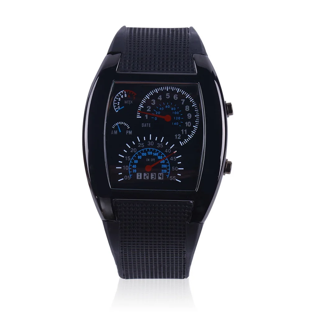 OUTAD Fashion Turbo Dial Flash LED Watch Gift Men Lady Sports Car Meter Watches relogio masculino feminino Gift For Men 