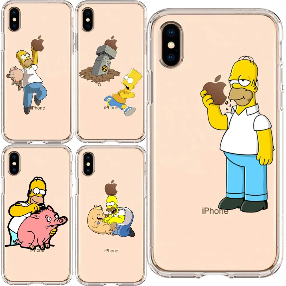 

For iPhone XS MAX The Simpson Soft TPU Phone Case For iPhone 6 6S 7 8 Plus 7 8 X 10 XS XR transparent silicone Case